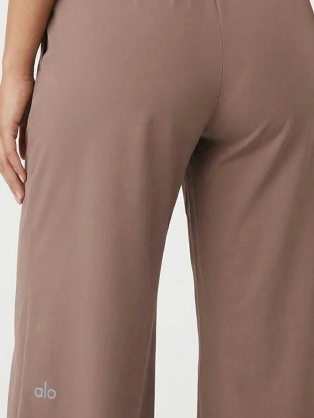 ALO Yoga Women's Wide Leg Lounge Pants - Tan Color